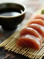 Sushi Rolls of Tuna Neatly Set photo