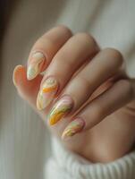 Curated Marble Style Nail Artworks in Elegant Compilation photo