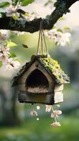 Old Style Feeder Creating Sanctuary for Garden Birds photo