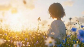 Soft Summer Dusk Over Wild Botanical Meadows photo