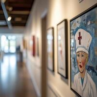 Painted Depiction of Nursing Caps photo