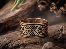 Metal Bangle with Traditional Motifs photo