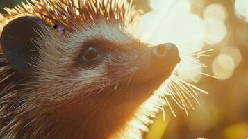 Radiant Whiskers of a Hedgehog photo