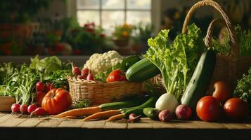 Homemade Harvest Overflowing With Nutritious Garden Produce photo