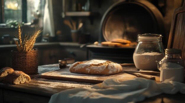Masterful Bread Baking Using Age Old Sourdough Craftsmanship photo