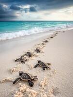 Little Imprints on Sandy Coastline photo
