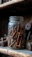 Corroded Nails Within a Glass Vessel photo