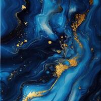 Captivating Epoxy Piece Inspired by Blue and Gold Marble photo