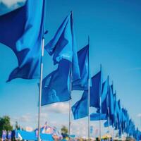 Cerulean Flags Fluttering at Open Fest photo