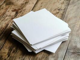 White Documents Stacked on Desk photo