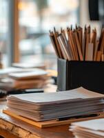 Heap of Documents in Corporate Setting photo