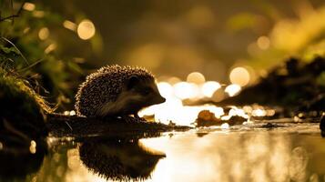 Outline of Hedgehog By Stream photo
