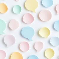 Light toned Talk Bubbles on White Sheet photo