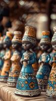 Porcelain Craftsmanship of African Statues photo