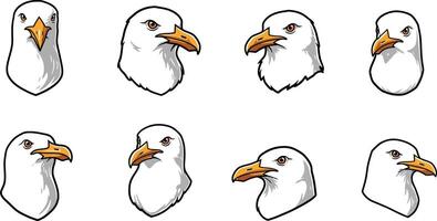 Camel head set with multiple profile views black and white illustration for design and creativity use vector