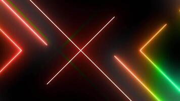 Abstract flying in futuristic lines sticks wall, seamless loop 4k background, fluorescent light, green lime laser neon lines, geometric endless tunnel, blue green spectrum, 3d render 4k video
