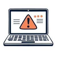 No Data on Display. Desktop with a No Data Available message on screen. Flat illustration. Great for app development, UI kits. Informative, clean vibe vector