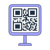 Standalone QR code display. Information kiosk, public access. Simple, clear presentation vector