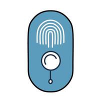 Mobile Biometric Security. Smartphone with face scanning interface for access. Clean outline style. Perfect for illustrating secure login. Confident, innovative setting vector