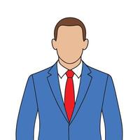 Professional illustration of a businessman in a blue suit with a red tie perfect for branding design presentations websites and business related creative work vector