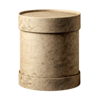Simple Round Craft Cylinder Container with Natural Paper Texture and Rustic Appearance png