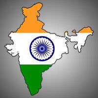 Realistic Indian topographic map design. India map silhouette. India political map with national borders. Realistic boundary India. The states boundaries outline map of India vector
