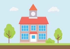 simple flat house on sky background vector