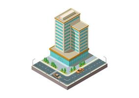 Isometric modern building for game asset vector