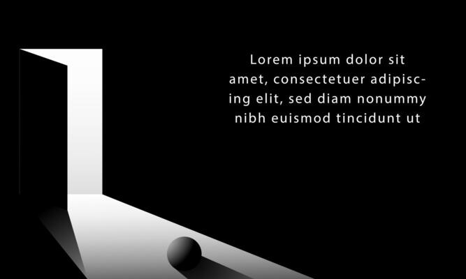Open door with light going through it with Silhouette on shadow, with text space for quote, Concept of education solution and future of children