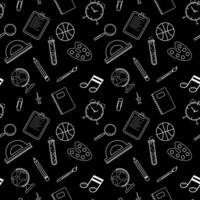 Back to school doodle seamless pattern. Hand drawn background with school supplies and creative elements. Back To School Background, Concept of school background. Seamless pattern with doodles. vector