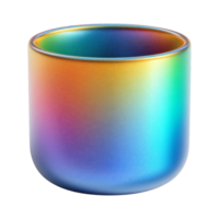 Iridescent Ceramic Container with Colorful Gradient png