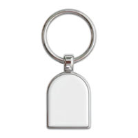 Silver Keychain with Blank Tag for Customization and Personalization png