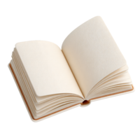 Empty Open Book with Cream Pages Ready for Writing or Drawing png