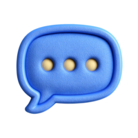 Blue Speech Bubble Icon with Three Dots Indicating Message Status png