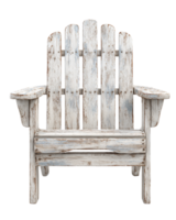 Weathered Wooden Adirondack Chair in Rustic Style for Outdoor Use png