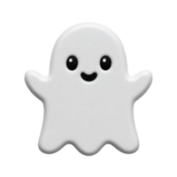 Cute Cartoon Ghost Icon with Smile for Halloween and Festive Themes png