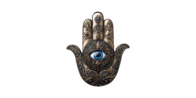 Hamsa Hand With Blue Eye Symbol. Protection And Spirituality In Intricate Design Isolated On Transparent Background png