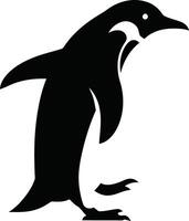 Penguin face icons set with cute expressions in black and white illustration for children and design projects vector
