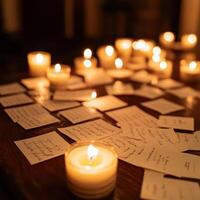 Messages of the Heart under Candle Glow photo