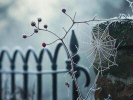 Captivating Winter Transformation in Early Frosty Garden photo