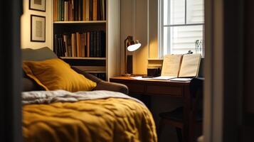 Snug Learning Corner with Study Supplies photo