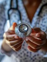 Birthing Helper Holding Medical Tool photo