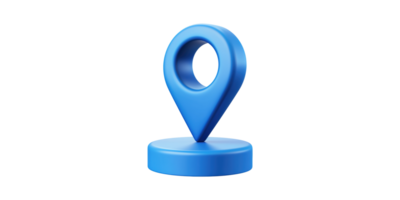 3D Blue Location Pin Icon. Symbolizes Navigation, Gps, And Mapping Technology Isolated On Transparent Background png