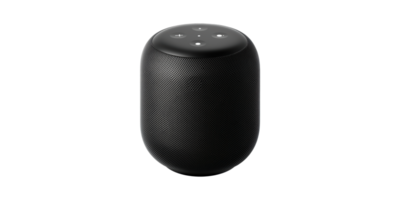Smart Wireless Speaker With Control Buttons. Portable Audio Device For Music And Voice Commands Isolated On Transparent Background png