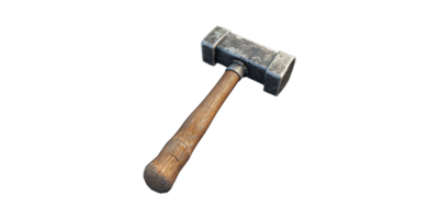 Rustic Wooden Handled Sledgehammer. Symbol Of Construction And Manual Labor Isolated On Transparent Background png