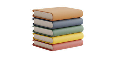 Stack Of Colorful Books. Education And Learning Concept Isolated On Transparent Background png