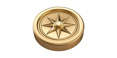 Golden Compass Rose Emblem. Symbol Of Navigation And Direction Isolated On Transparent Background png
