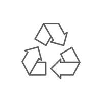 Recycle outline style icon. Eco friendly practices, suitable for environmental initiatives and sustainability projects concept. Thin line symbol. Illustration isolated. Editable stroke. vector