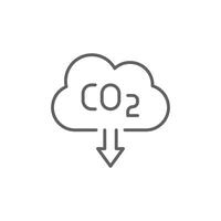 Carbon absorbing outline style icon. CO2 emissions, carbon dioxide reduction, low, reduce, neutral, environment concept. Thin line symbol. Illustration isolated. Editable stroke. vector