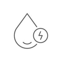 Hydroelectric energy outline style icon. Hydro, lightning, power, water, technology, nature, light, environment concept. Thin line symbol. Illustration isolated. Editable stroke. vector